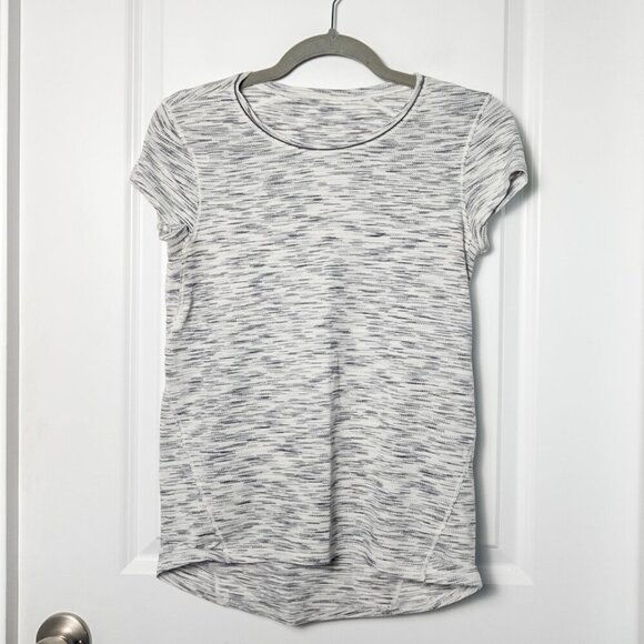 Lululemon Another Mile Short Sleeve - 6 Tiger Space Dye Black White - Picture 3 of 5